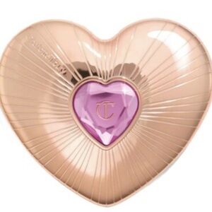 Charlotte Tilbury Rose Gold Heart Compact with Pink Gemstone